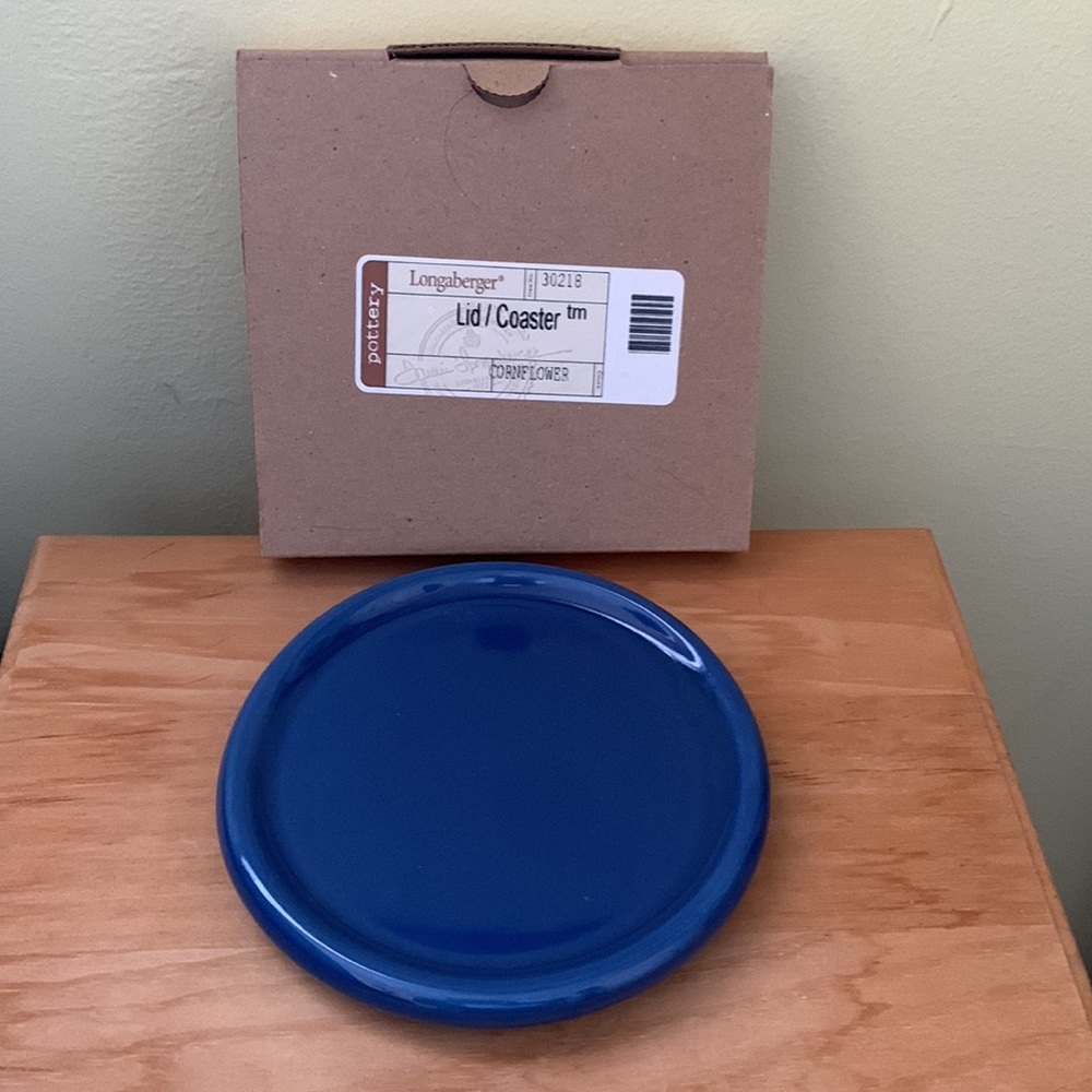 COPY - Longaberger pint salt crock with coaster lid-cornflower/blue - Picture 6 of 7